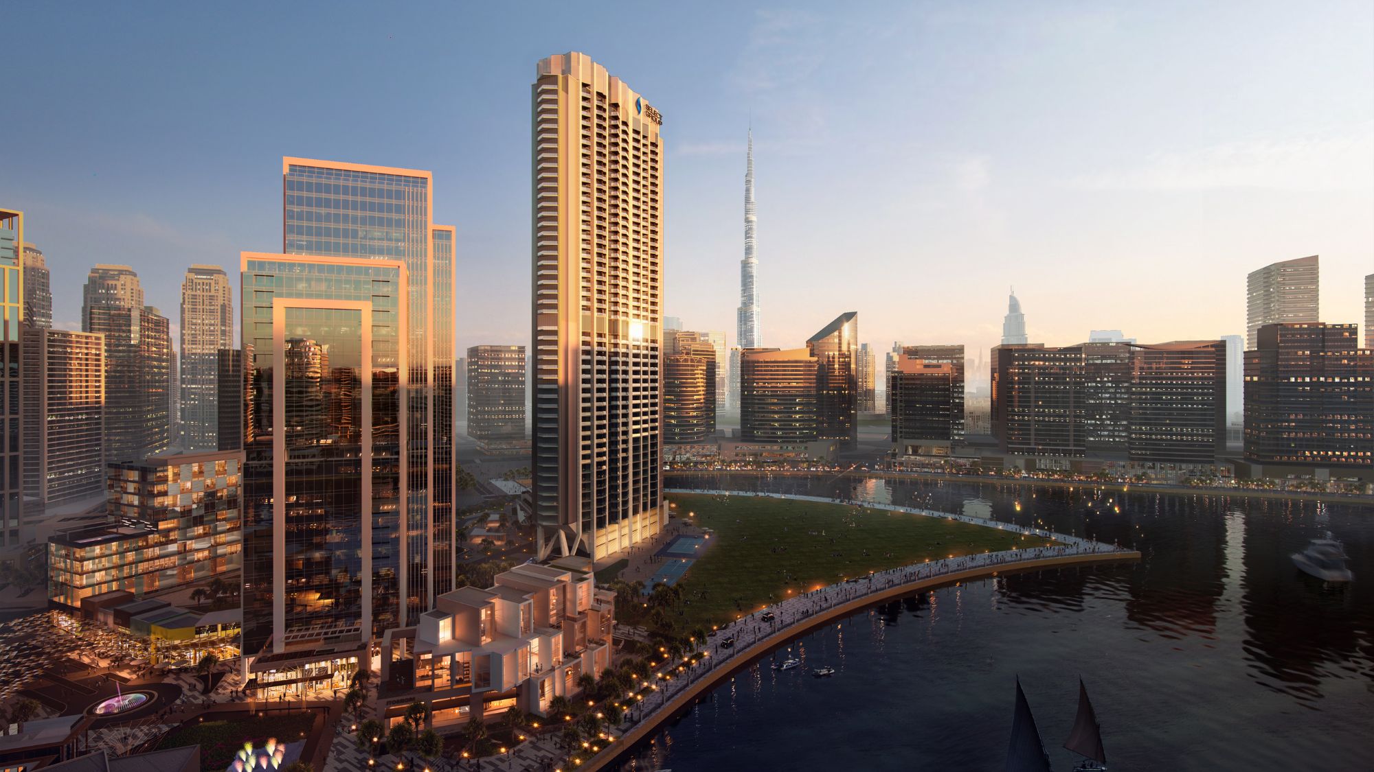 Distress deal Dubai studio apartment in Peninsula Three Business Bay with Burj Khalifa view